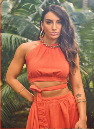 Conjunto Saia Longa mais Croped 2 Oposição Jeans Estilista Juliana Hartk