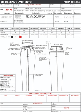 Ficha Tecnica Calca Ref 25478