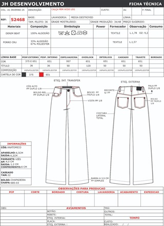 Ficha Tecnica Calca Ref 52468