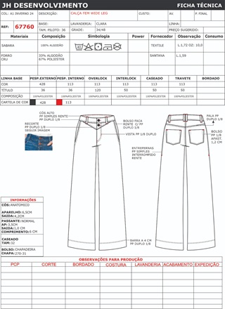 Ficha Tecnica Calca Ref 67760