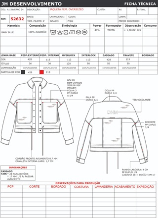 Ficha Tecnica Jaqueta Ref 52632