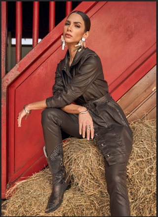 Sobretudo Jeans Resinado Fiminino Oposição Jeans Estilista Juliana Hartk