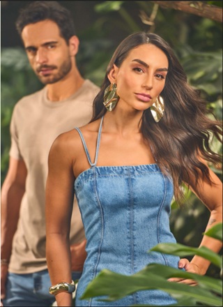 Vestido Jenas Alça 1 Oposição Jeans Estilista Juliana Harkt