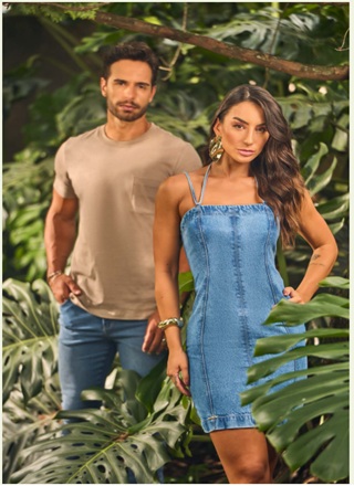 Vestido Jenas Alça Oposição Jeans Estilista Juliana Harkt