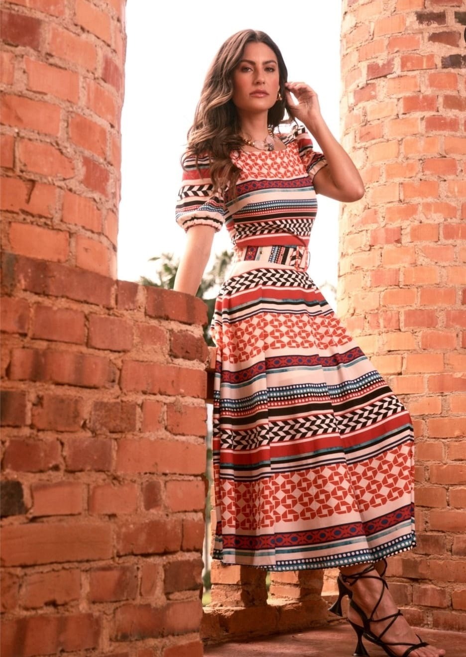 MODA EVANGELICA VESTIDO ESTAMPADO