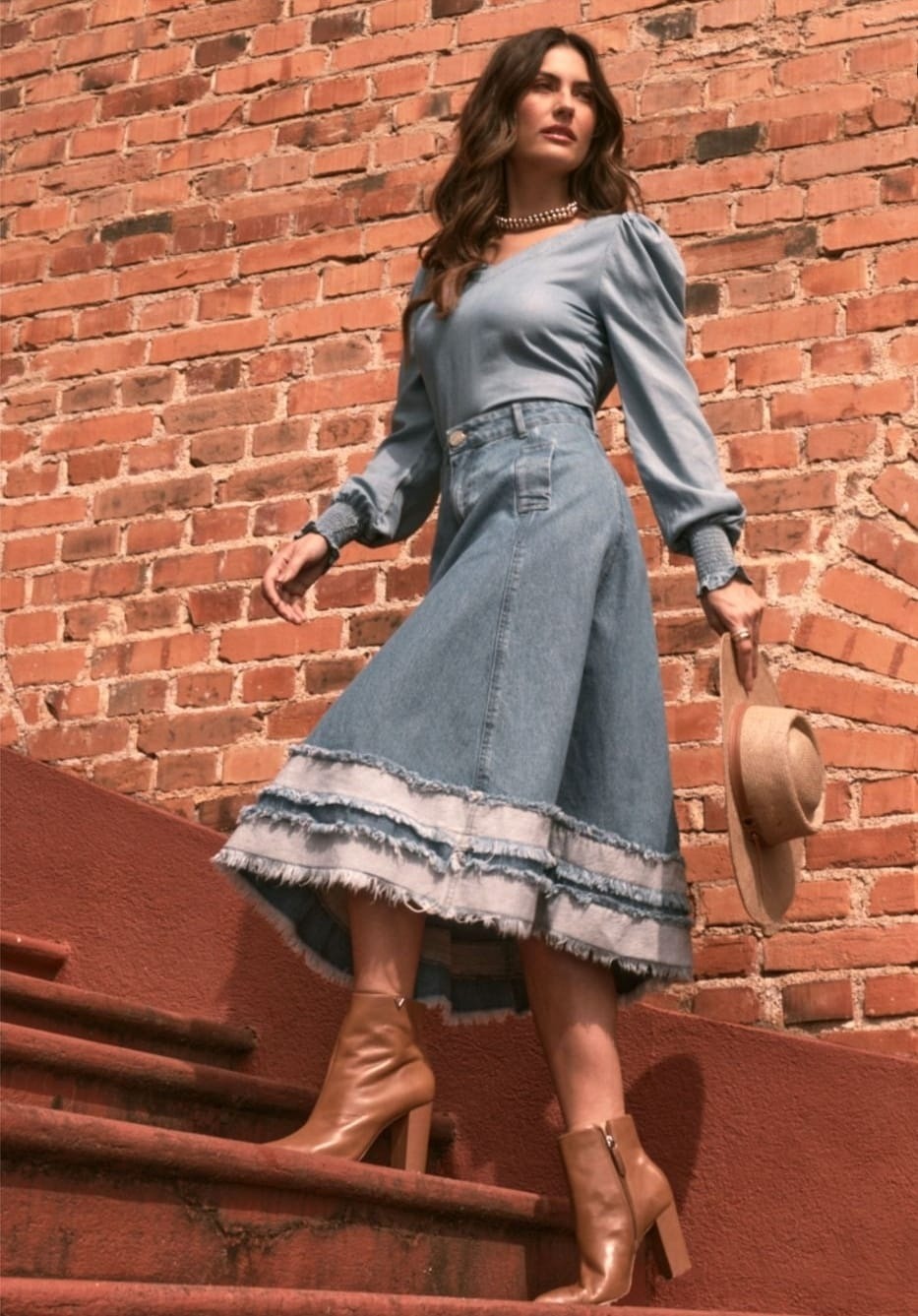 MODA JEANS INVERNO LINDO SAIA CAMISA