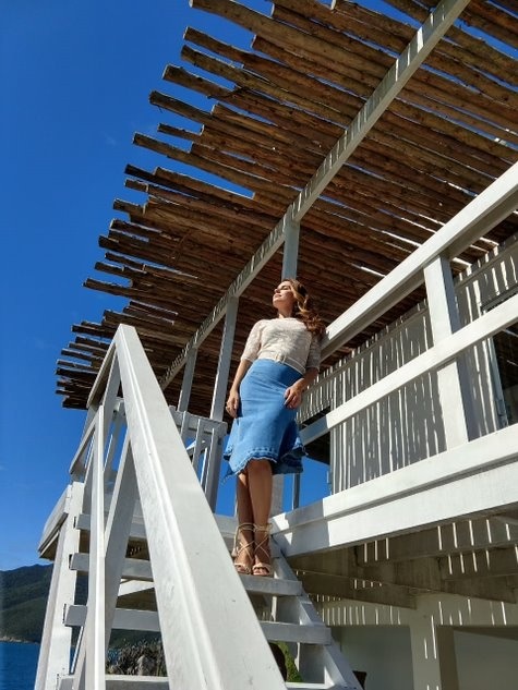 SAIA JEANS BLUSA MALHA RETILINEA