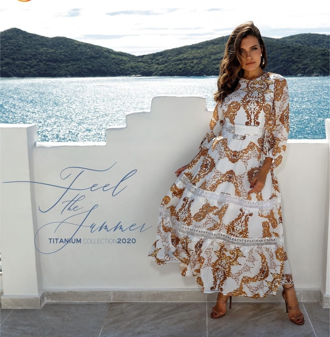 VESTIDO EVANGELICO ESTAMPADO VERÃO